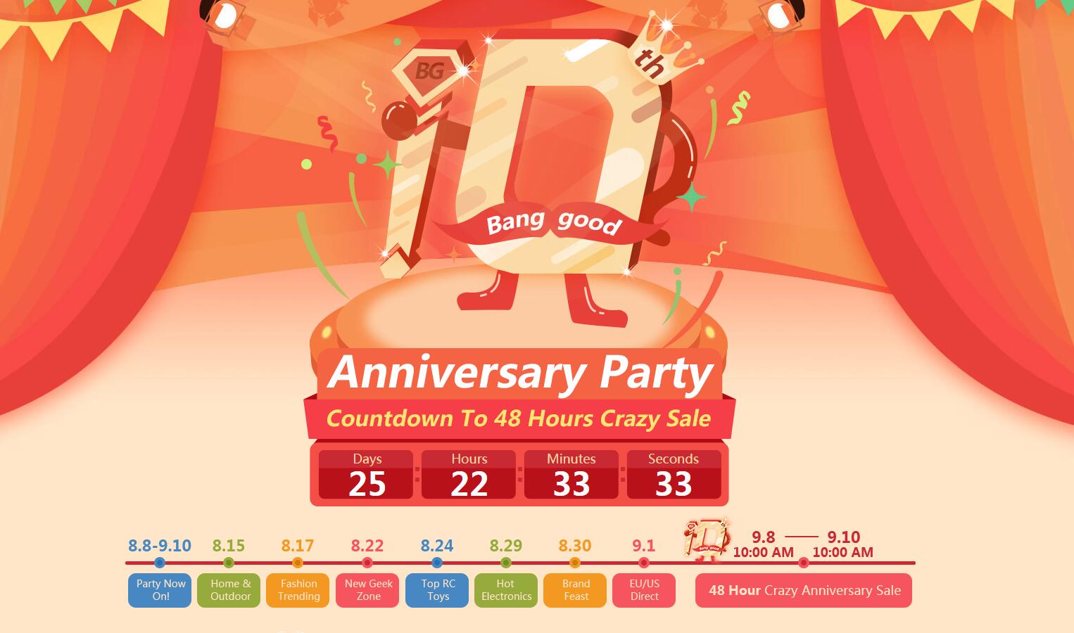 Banggood 10 Anniversary Party 10 Epic Surprises For Banggood Fans 10 Anniversary Party - Banggood 10 Anniversary Party 10 Epic Surprises For Banggood Fans
