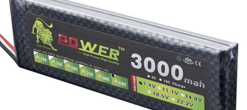 1 13 - LION Power 7.4V 3000mAh 60C 2S Lithium Polymer Battery