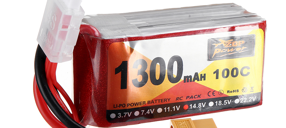 10 12 - ZOP Power 14.8V 1300mAh 100C 4S LiPo Battery