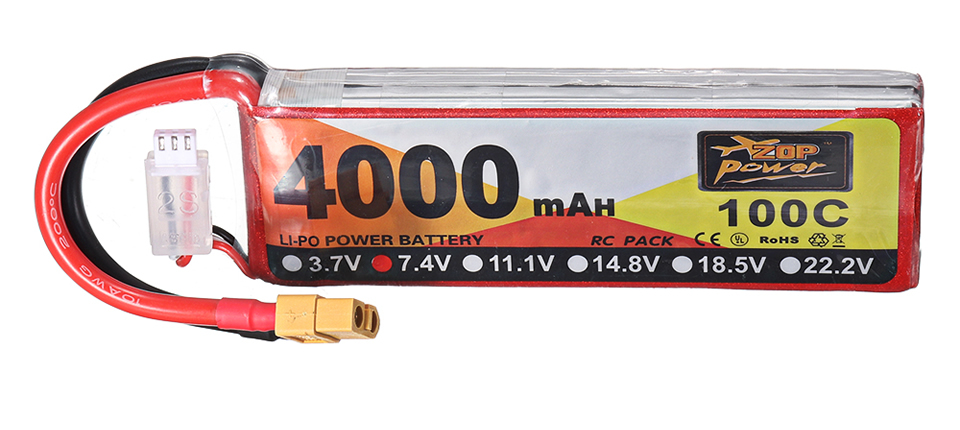 14 13 - ZOP Power 7.4V 4000mAh 100C 2S LiPo Battery
