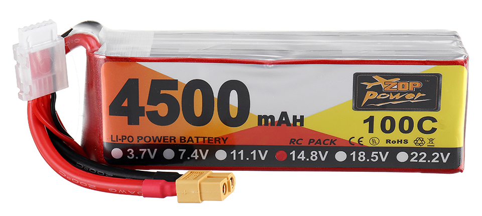 16 14 - ZOP Power 14.8V 4500mAh 100C 4S LiPo Battery